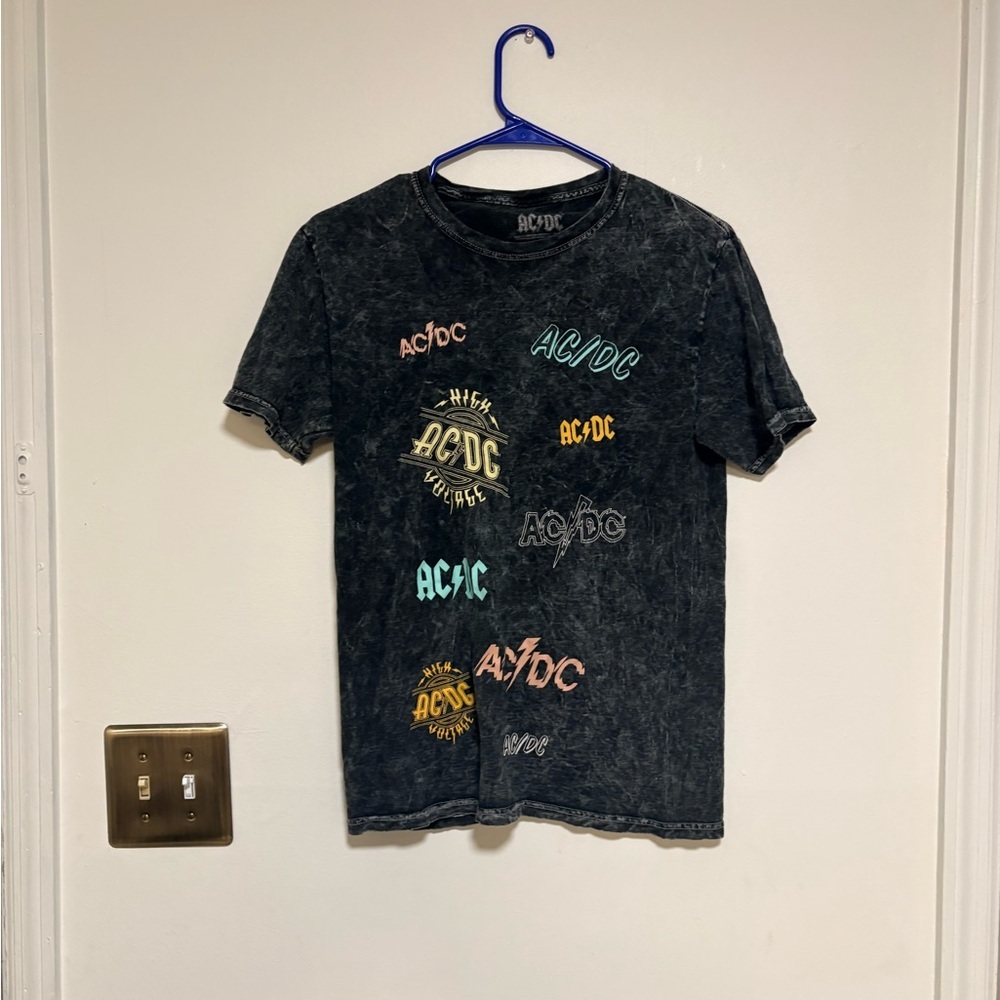 AC/DC‎ men’s  Tee - Black with Multicolor Logos
